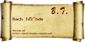 Bach Tünde névjegykártya