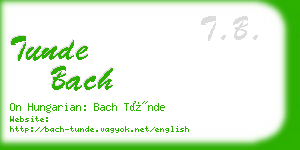 tunde bach business card